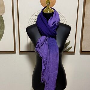 3/$10 Two-Toned Ombré Vibrant Purple Gradient Fringed Scarf